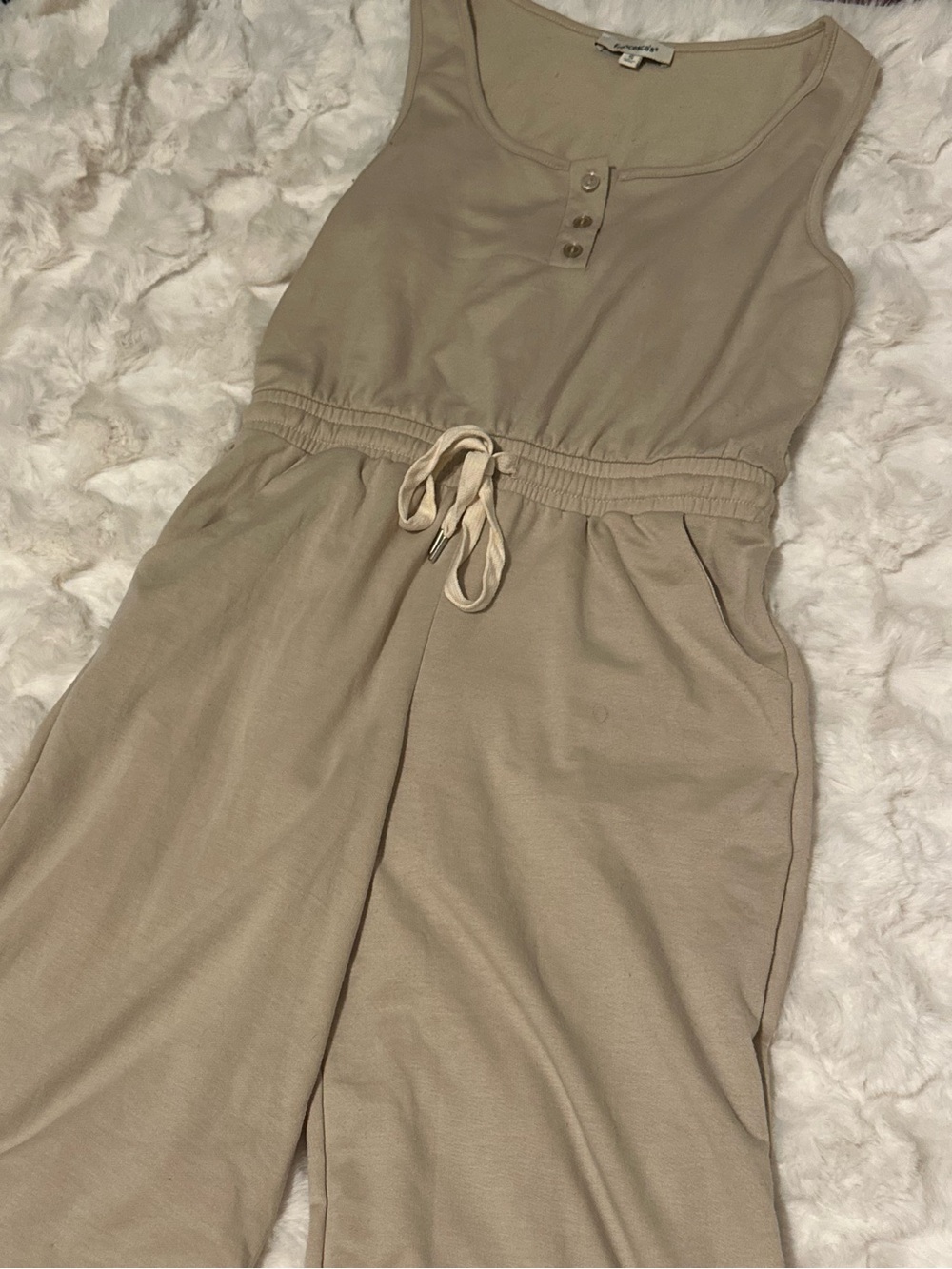 Francesca’s Juliana Henley Soft Jumpsuit- Sleeveless Drawstring Waist- Women’s - Picture 5 of 6